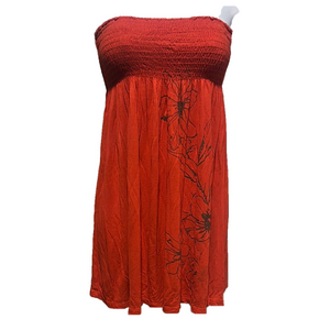 No.022 Red Strapless Sundress Top Casual Resort Wear